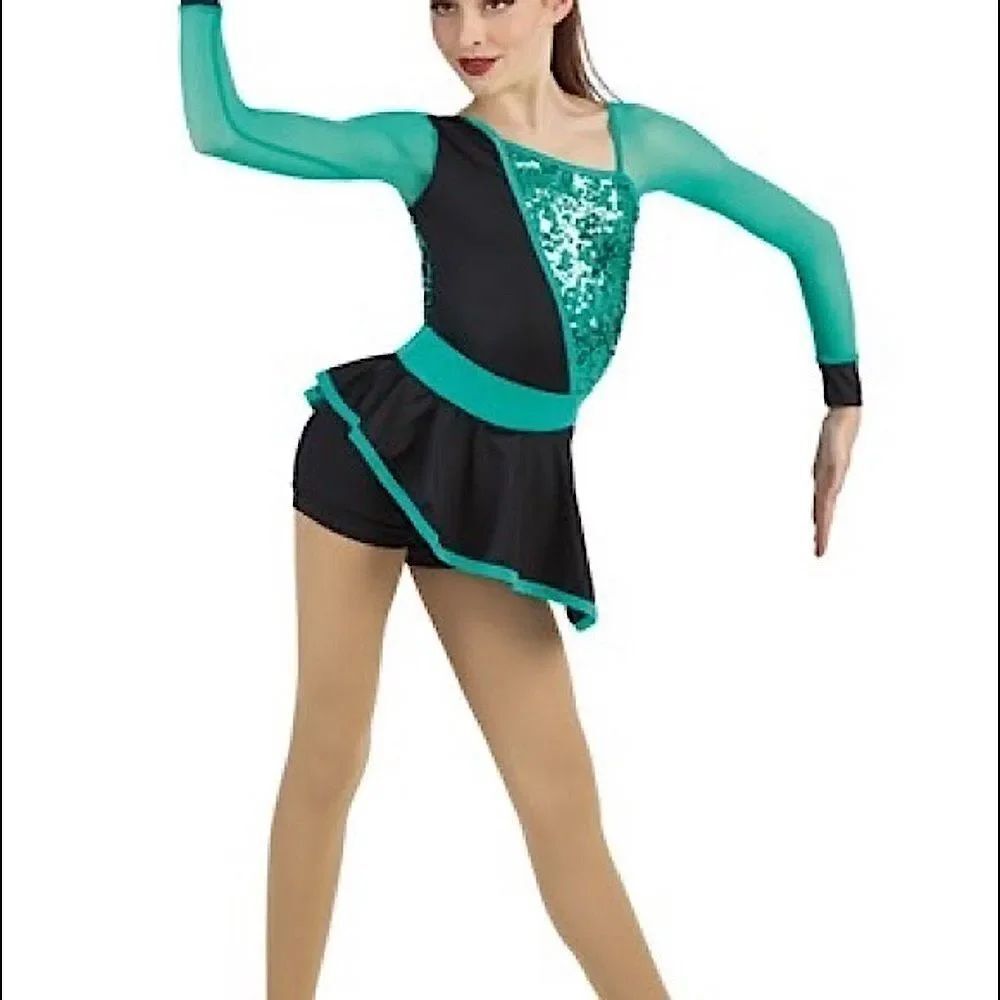 WEISSMAN Dance Costume black Kelly green I'M DAT CHICK 11134 XL child adult SA